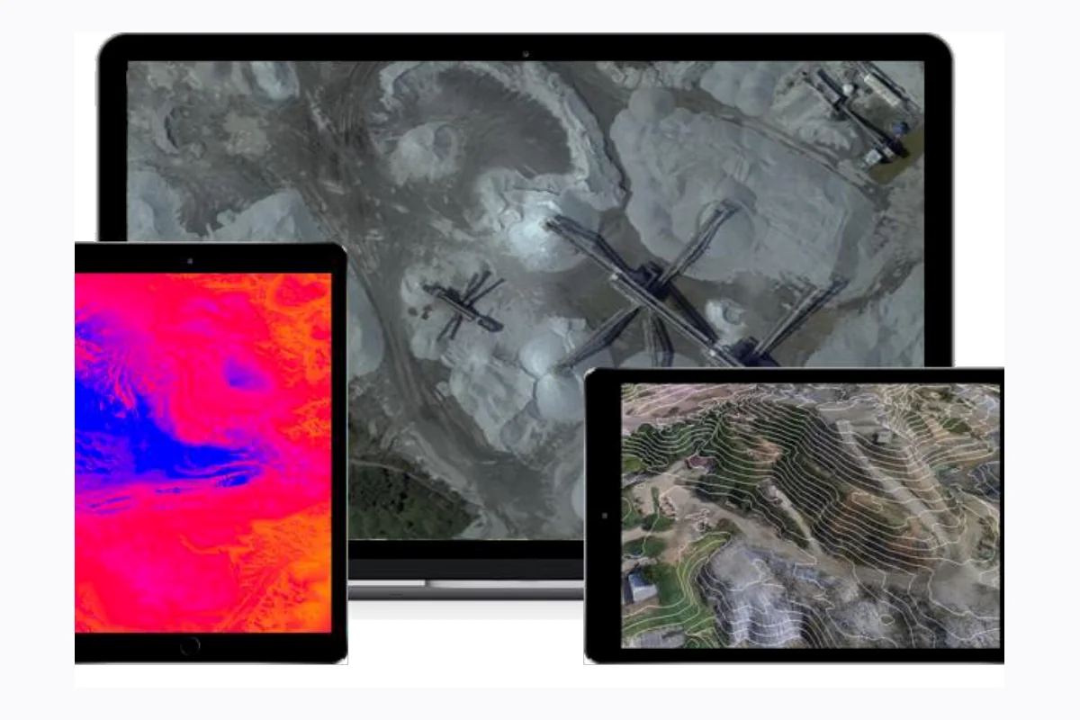 Exemplos de mapas e modelos obtidos por drones